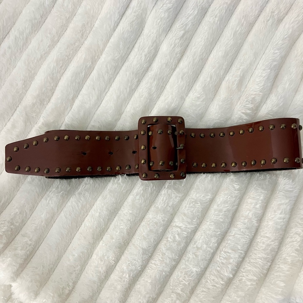 Melamed Brown Patent Leather Belt